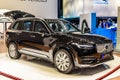 FRANKFURT, GERMANY - SEPT 2019: black armored VOLVO XC 90 SUV, IAA International Motor Show Auto Exhibtion