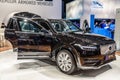 FRANKFURT, GERMANY - SEPT 2019: black armored VOLVO XC 90 SUV, IAA International Motor Show Auto Exhibtion