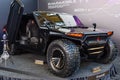 FRANKFURT, GERMANY - SEPT 2019: black RAMSMOBILE RM-X2 based on HUMVEE HUMMER H1, IAA International Motor Show Auto Exhibtion