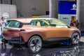 FRANKFURT, GERMANY - SEPT 2019: pink sand BMW INEXT CONCEPT electric car, IAA International Motor Show Auto Exhibtion
