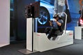 FRANKFURT, GERMANY - SEPT 2019: silver black BOSCH SHUTTLE IOT selfdriving autonomous bus, IAA International Motor Show Auto