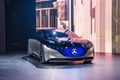 FRANKFURT, GERMANY - SEPT 2019: silver black MERCEDES BENZ VISION EQS luxury electric concept car, IAA International Motor Show Royalty Free Stock Photo