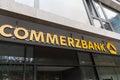 Commerzbank logo on Commerzbank bank office