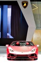 Lamborghini Huricane EVO Spider - red supercar on stage