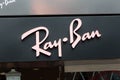 Ray Ban logo on Ray Ban store Royalty Free Stock Photo