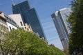 Frankfurt germany skyskraper in the spring Royalty Free Stock Photo