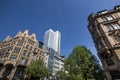 Frankfurt germany skyskraper in the spring Royalty Free Stock Photo