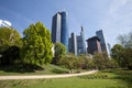 Frankfurt germany skyskraper in the spring Royalty Free Stock Photo