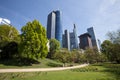 Frankfurt germany skyskraper in the spring