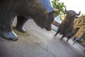 Frankfurt germany stock exchange bull and bear statues