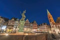 Frankfurt Germany, night at Romer old town square Royalty Free Stock Photo