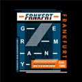 Frankfurt germany trip destination text frame graphic typography t shirt printed design vector illustration