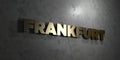 Frankfurt - Gold text on black background - 3D rendered royalty free stock picture