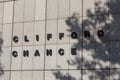 Frankfurt, hesse/germany - 11 10 18: clifford chance sign on an building in frankfurt germany