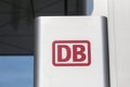 Frankfurt, hesse/germany - 11 10 18: db german train sign frankfurt germany