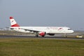 Frankfurt International Airport - Airbus A321 of Austrian Airlines takes off