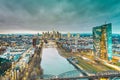 Frankfurt am Main. Top view aerial photography with drone. Royalty Free Stock Photo