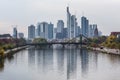 Frankfurt am main germany autumn blues skyline Royalty Free Stock Photo