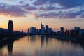 Frankfurt am Main, Germany at dusk Royalty Free Stock Photo