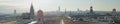 Frankfurt panoramic aerial view in winter morning