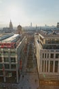 Frankfurt panoramic aerial view in winter morning Royalty Free Stock Photo