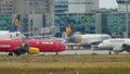 Boeing 737 TUIFly taxiing after landing