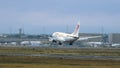 Boeing 737-6H3 of Tunisair approaching to Frankfurt am Main airport