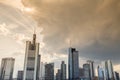 Frankfurt am main germany skyline sundown cloudscape Royalty Free Stock Photo