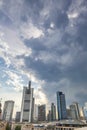 Frankfurt am main germany skyline sundown cloudscape Royalty Free Stock Photo