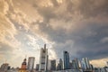 Frankfurt am main germany skyline sundown cloudscape Royalty Free Stock Photo