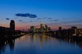 Frankfurt am Main, Germany in the twilight Royalty Free Stock Photo