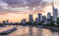 View of the Frankfurt am Main skyline at dusk Royalty Free Stock Photo