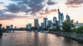 View of the Frankfurt am Main skyline at dusk Royalty Free Stock Photo