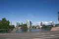 Frankfurt am main hochhaus and bridge in hessen #1 Royalty Free Stock Photo