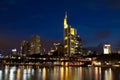 Frankfurt am Main at night Royalty Free Stock Photo