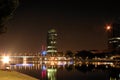 At Frankfurt Main at night, Royalty Free Stock Photo