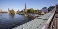 Frankfurt am main river view with eiserner steg