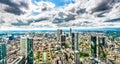 Frankfurt am Main skyline panorama with dramatic clouds
