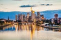 Frankfurt am Main skyline at sunset, Germany Royalty Free Stock Photo