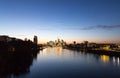 Frankfurt am Main skyline at sunset Hesse Germany Royalty Free Stock Photo