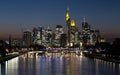 Frankfurt am Main skyline at sunset Hesse Germany Royalty Free Stock Photo