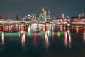 Frankfurt am Main. Top view aerial photography with drone. Royalty Free Stock Photo