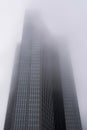 Frankfurt Modern Architecture Tower Rising Mist Fog Clouds