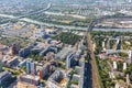 Frankfurt Niederrad BÃÂ¼rostadt Buerostadt buildings aerial photo city Royalty Free Stock Photo