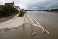 FRANKFURT (ODER), GERMANY - Sep 26, 2024: The Oder river floods in Germany and Poland Royalty Free Stock Photo