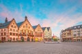 Frankfurt Old town square romerberg at twilight Royalty Free Stock Photo