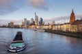 Frankfurt panorama and Main River Royalty Free Stock Photo