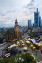 Frankfurt panoramic view with Hauptwache and skyscrapers