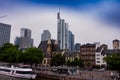 Frankfurt`s skyscrapers- view from The Eiserner Steg Iron Bridge