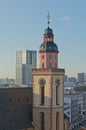 Frankfurt Saint Catherine Lutheran Church tower aerial view Royalty Free Stock Photo